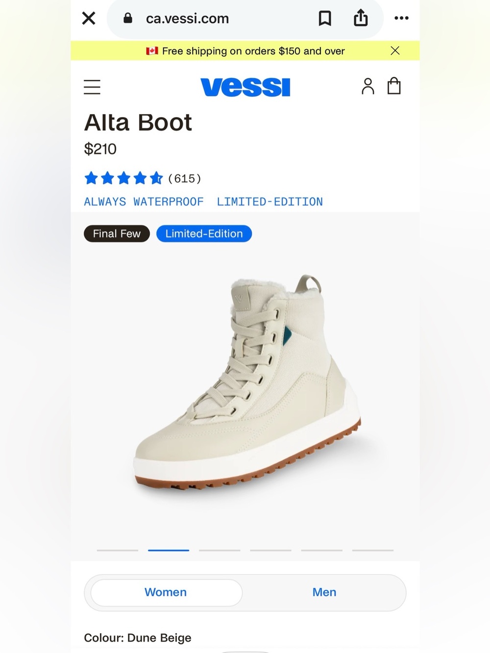 New Vessi Alta High Top Waterproof Winter/Snow Boots -  Women 9